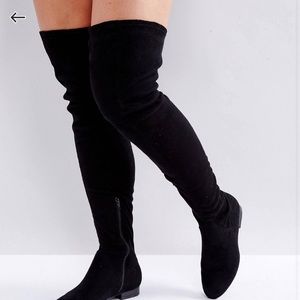 Wide Fit Knee High Suede Boots